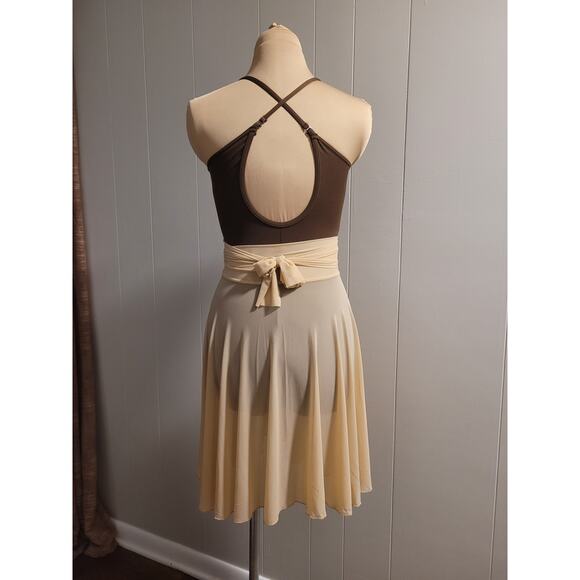 Capezio Dark Brown Women's Size Medium Convertible Spaghetti Strap Tank Leotard - Picture 7 of 8